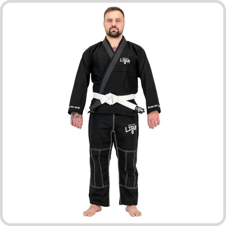 Ligum 450GSM Black Jiu Jitsu Gi - Grappling - Competition Grade