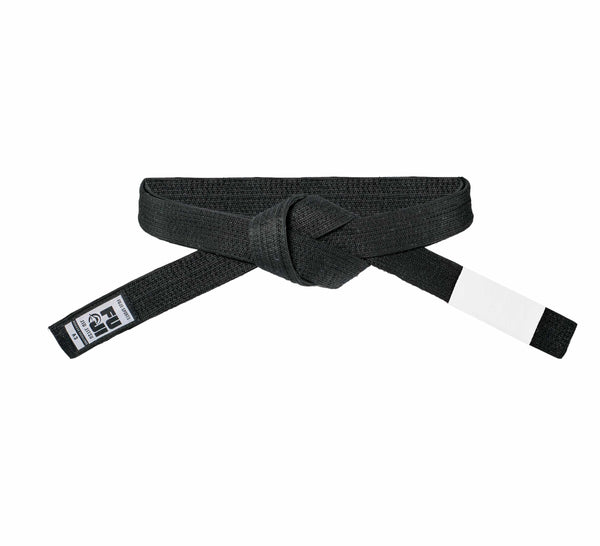 Premium Pearl Weave BJJ Belt Black/White Bar